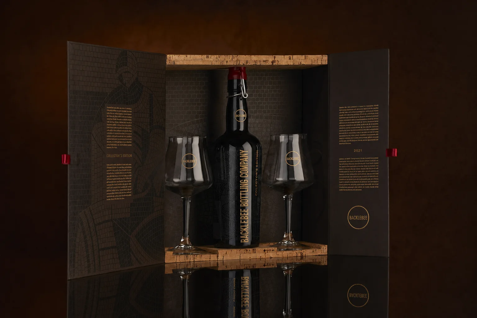 Bottle in a presentation case