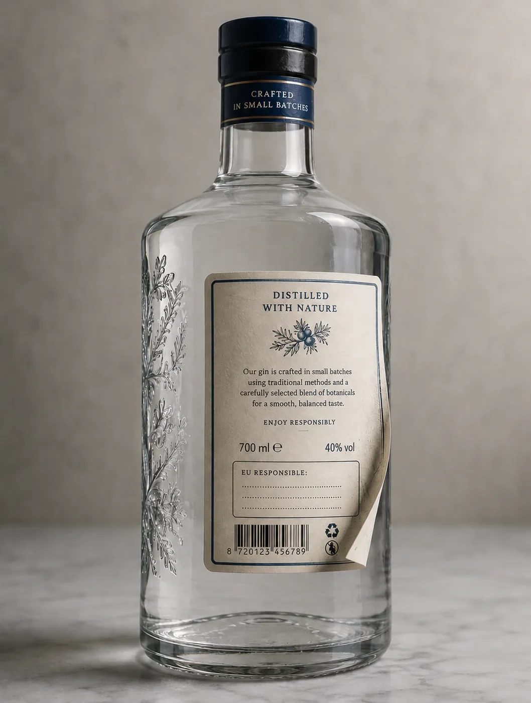 Back label with an empty field for the EU responsible party
