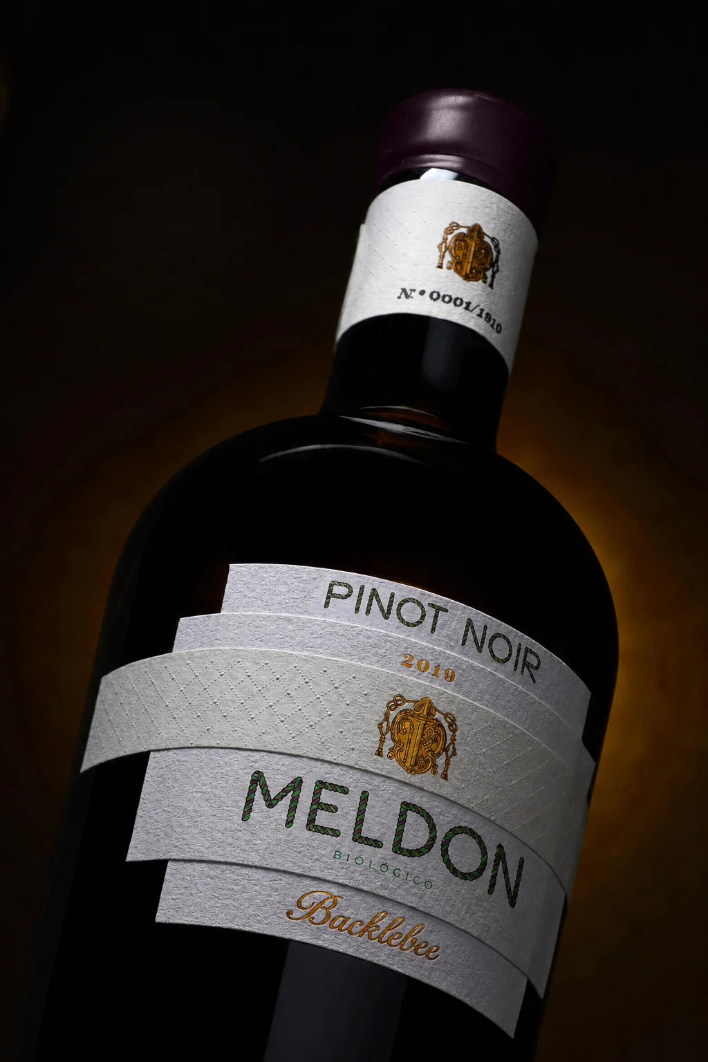 Bottle with its back label